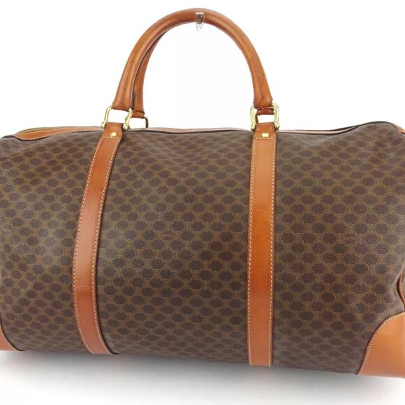 CELINE Boston bag macadam beige PVC ?~ leather Authentic used - Picture 2 of 9